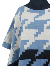 Load image into Gallery viewer, Turtleneck Pom-Pom Trim Poncho
