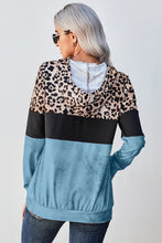 Load image into Gallery viewer, Leopard Color Block Hoodie
