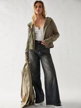 Load image into Gallery viewer, Waffle-Knit Dropped Shoulder Hooded Jacket

