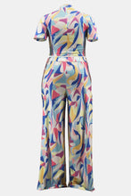 Load image into Gallery viewer, Plus Size Abstract Print Top and Wide Leg Pants Set with Pockets
