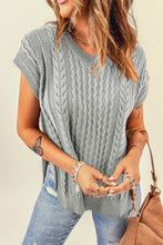 Load image into Gallery viewer, Cable-Knit Side Slit Sweater Vest
