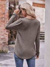 Load image into Gallery viewer, Double Take Pleated Detail Curved Hem Long Sleeve Top
