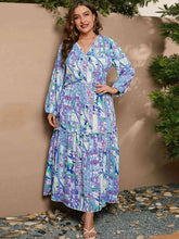 Load image into Gallery viewer, Plus Size Printed Long Sleeve Maxi Dress
