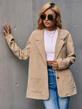 Load image into Gallery viewer, Corduroy Long Sleeve Blazer with Pockets
