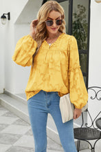 Load image into Gallery viewer, Applique Frill Trim Gathered Detail Blouse
