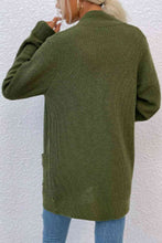 Load image into Gallery viewer, Open Front Rib-Knit Cardigan with Pockets
