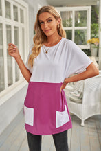 Load image into Gallery viewer, Color Block Two-Tone Pocket Tee Dress
