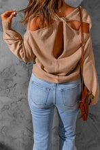 Load image into Gallery viewer, Dropped Shoulder Twisted Cutout Sweater
