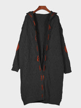 Load image into Gallery viewer, Openwork Long Sleeve Open Front Hooded Cardigan
