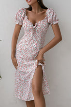 Load image into Gallery viewer, Ditsy Floral Puff Sleeve Slit Dress
