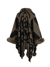 Load image into Gallery viewer, Faux Fur Trim Poncho
