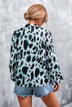 Load image into Gallery viewer, Printed Tie Neck Puff Sleeve Blouse
