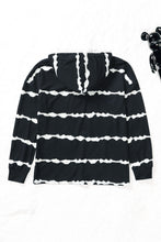 Load image into Gallery viewer, Striped Half-Button Drawstring Hoodie
