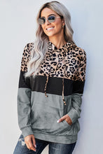 Load image into Gallery viewer, Leopard Color Block Hoodie
