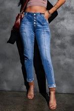 Load image into Gallery viewer, Button Fly Center Seam High Rise Jeans
