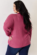 Load image into Gallery viewer, Basic Bae Full Size Ribbed Half Button Long Sleeve High-Low T-Shirt
