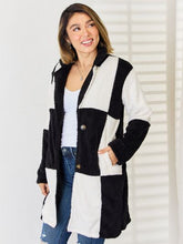 Load image into Gallery viewer, Color Block Button Up Long Sleeve Coat
