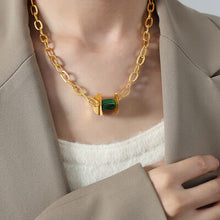 Load image into Gallery viewer, Natural Stone Pendant Titanium Steel Necklace
