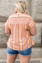 Load image into Gallery viewer, Plus Size Geometric Print Short Sleeve Top
