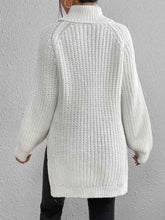 Load image into Gallery viewer, Full Size Turtleneck Rib-Knit Slit Sweater
