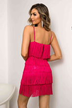 Load image into Gallery viewer, Spaghetti Strap Fringe Mini Dress
