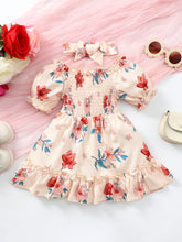 Load image into Gallery viewer, Baby Girl Floral Smocked Frill Trim Dress
