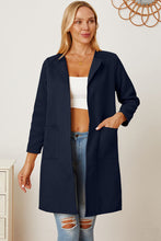 Load image into Gallery viewer, Open Front Pocketed Long Sleeve Coat
