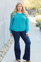 Load image into Gallery viewer, Basic Bae Full Size V-Neck Lantern Sleeve Blouse
