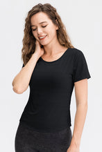 Load image into Gallery viewer, Breathable Cutout Curved Hem Tee Shirt
