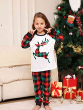 Load image into Gallery viewer, Reindeer Graphic Top and Plaid Pants Set
