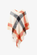 Load image into Gallery viewer, Plaid Fringe Detail Poncho
