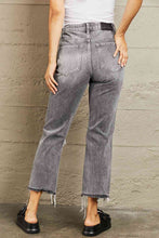 Load image into Gallery viewer, BAYEAS Stone Wash Distressed Cropped Straight Jeans
