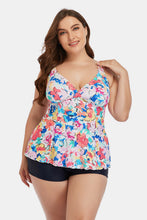Load image into Gallery viewer, Plus Size Floral Cutout Tie Back Two-Piece Swim Set
