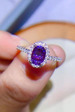 Load image into Gallery viewer, 925 Sterling Silver 1 Carat Purple Moissanite Ring
