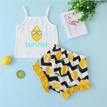 Load image into Gallery viewer, Summer Graphic Cami and Lemon Print Shorts Set
