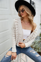 Load image into Gallery viewer, Open Front Cuffed Cropped Cardigan

