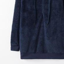 Load image into Gallery viewer, Full Size Quarter-Zip Drawstring Teddy Hoodie
