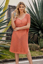 Load image into Gallery viewer, V-Neck Dolman Sleeve Slit Knit Dress
