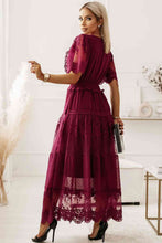 Load image into Gallery viewer, Swiss Dot Buttoned Smocked Waist Dress
