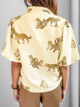 Load image into Gallery viewer, Plus Size Tiger Printed Notched Blouse
