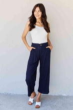 Load image into Gallery viewer, And The Why In The Mix Full Size Pleated Detail Linen Pants in Dark Navy
