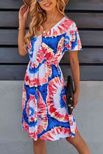 Load image into Gallery viewer, Printed Surplice Neck Knee Length Flutter Sleeve Dress
