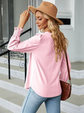 Load image into Gallery viewer, Ruched Square Neck Lantern Sleeve Blouse
