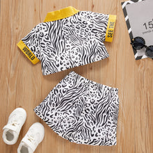 Load image into Gallery viewer, Animal Print Shirt and Shorts Set
