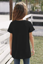 Load image into Gallery viewer, Girls Buttoned Tulip Hem T-Shirt
