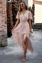 Load image into Gallery viewer, Floral Print V-Neck Smocked Waist High Slit Maxi Dress
