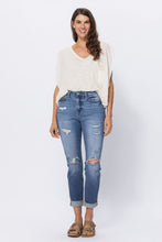 Load image into Gallery viewer, Judy Blue Mid Rise Cuffed Distressed Jeans
