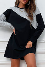 Load image into Gallery viewer, Two-Tone Round Neck Mini Dress
