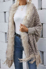 Load image into Gallery viewer, Leopard Fringe Detail Poncho
