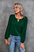 Load image into Gallery viewer, Pleated Detail Cutout Puff Sleeve Blouse
